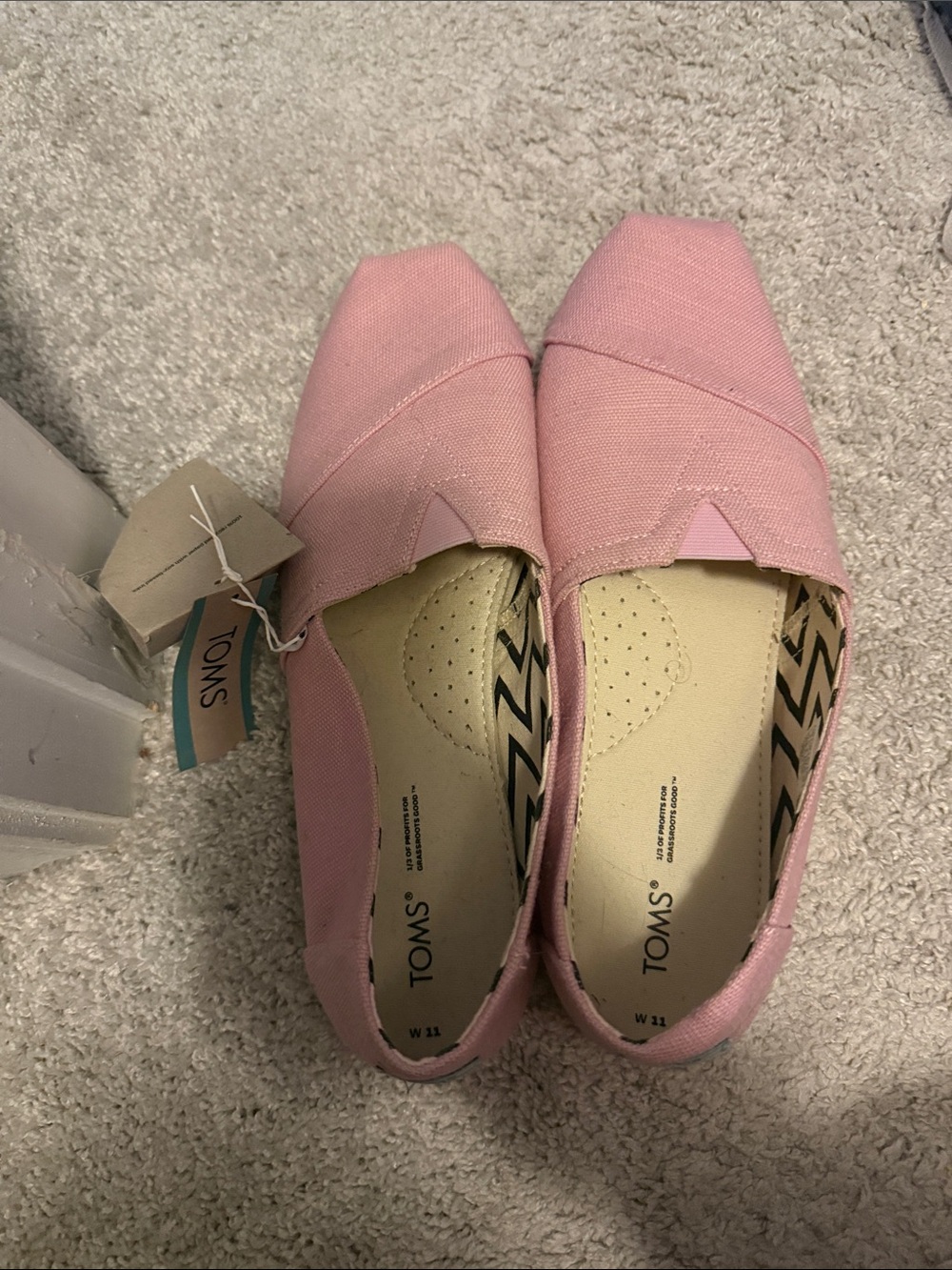 Toms Pink Canvas Classic Slip-On Flats